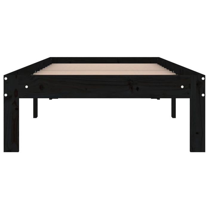 Massivholzbett Schwarz 75x190 cm