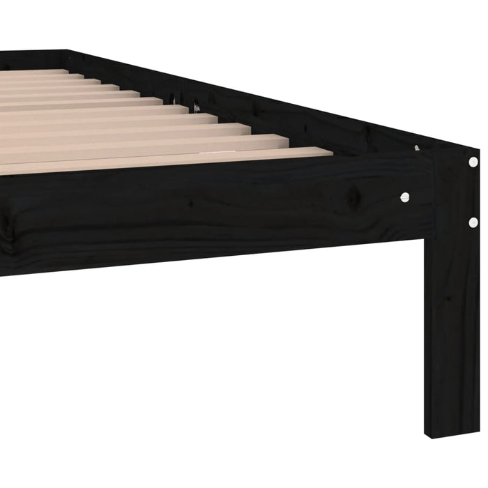 Massivholzbett Schwarz 75x190 cm