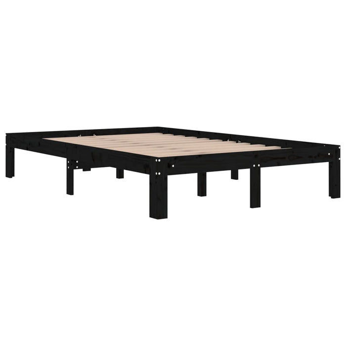 Massivholzbett Schwarz 120x190 cm