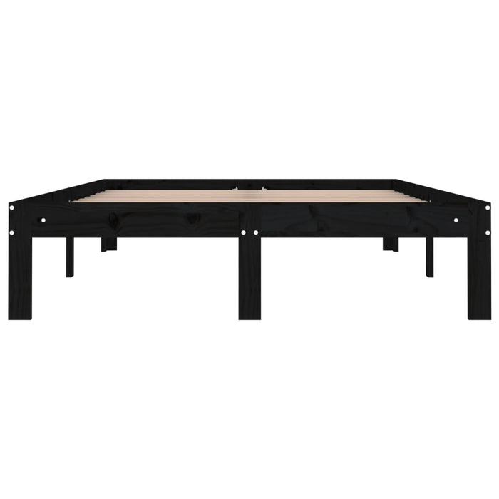 Massivholzbett Schwarz 120x190 cm