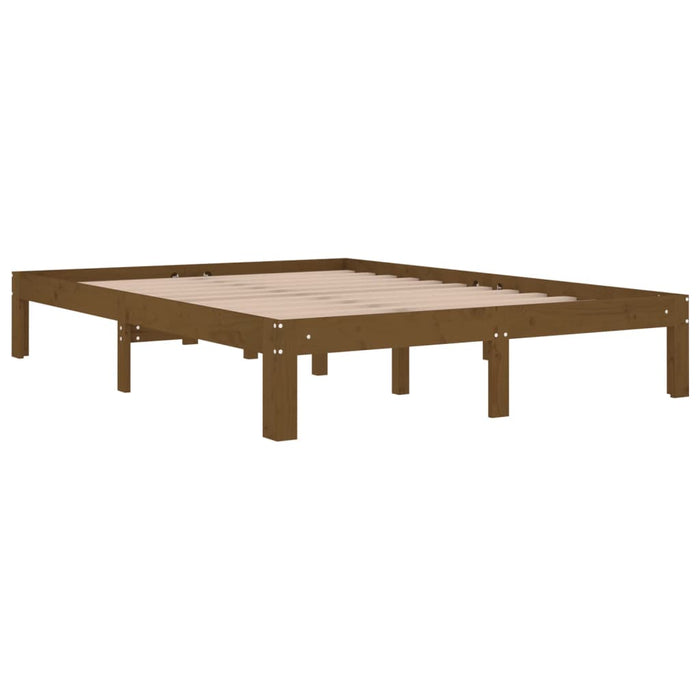Massivholzbett Honigbraun 135x190 cm
