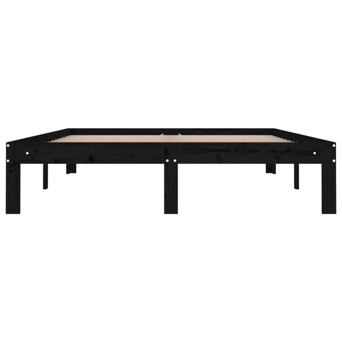 Massivholzbett Schwarz 135x190 cm