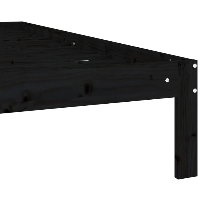 Massivholzbett Schwarz Kiefer 120x200 cm
