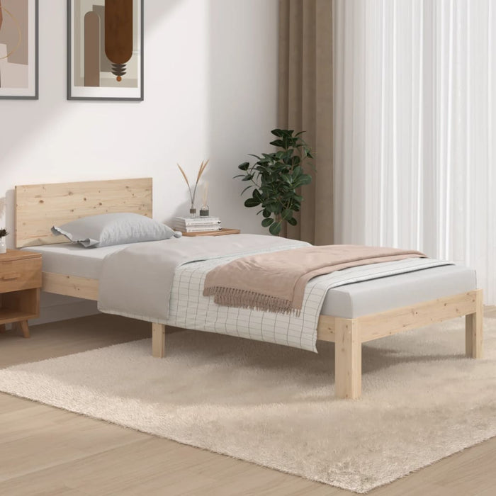 Solid pine wood bed 90x200 cm