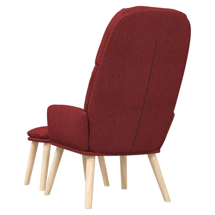 Relaxsessel mit Hocker Weinrot Stoff