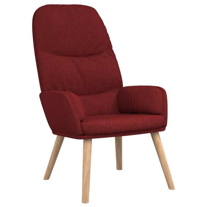 Relaxsessel mit Hocker Weinrot Stoff
