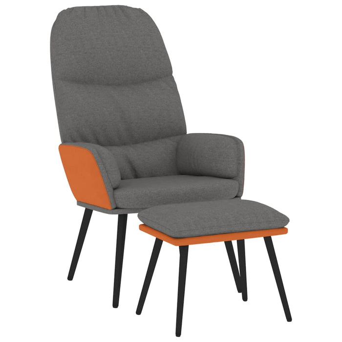 Relaxsessel mit Hocker Hellgrau Stoff