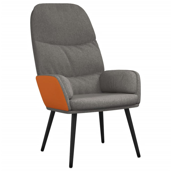 Relaxsessel mit Hocker Hellgrau Stoff
