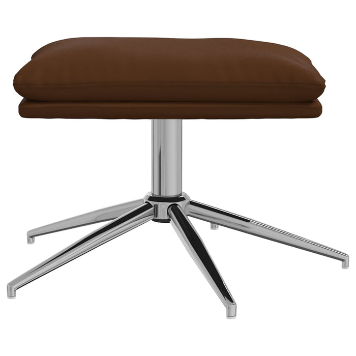 Relaxsessel mit Hocker Glänzend Braun Kunstleder