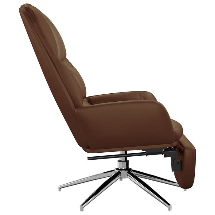 Relaxsessel mit Fußstütze Glänzend Braun Kunstleder