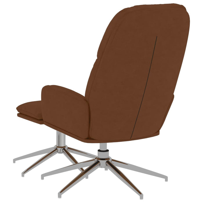 Relaxsessel mit Hocker Braun Wildleder-Optik