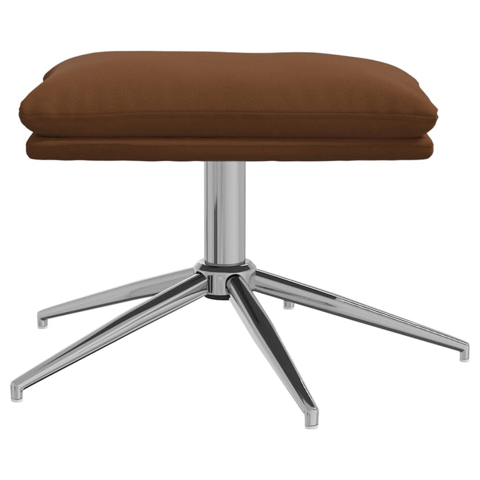 Relaxsessel mit Hocker Braun Wildleder-Optik