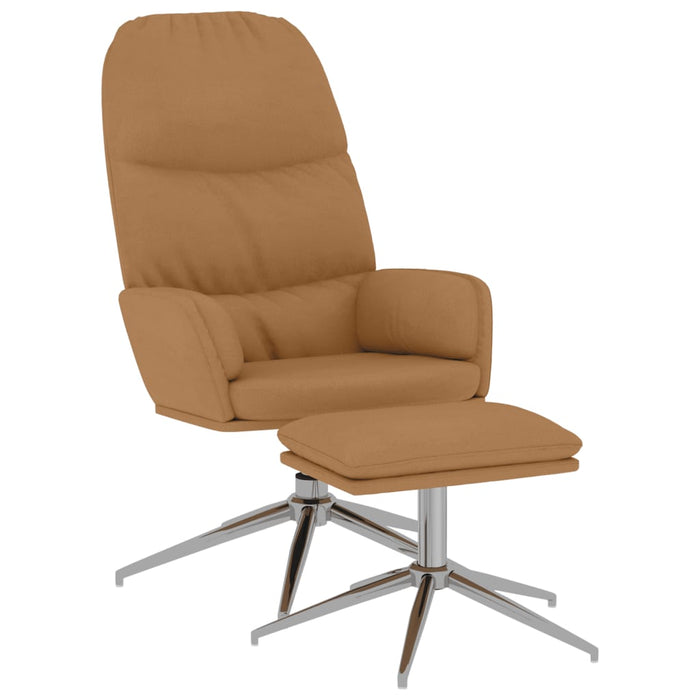 Relaxsessel mit Hocker Taupe Wildleder-Optik
