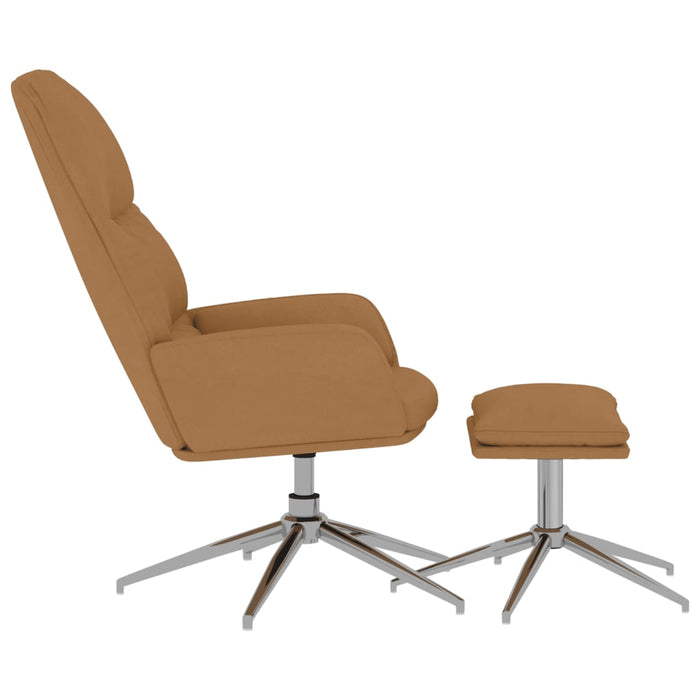 Relaxsessel mit Hocker Taupe Wildleder-Optik