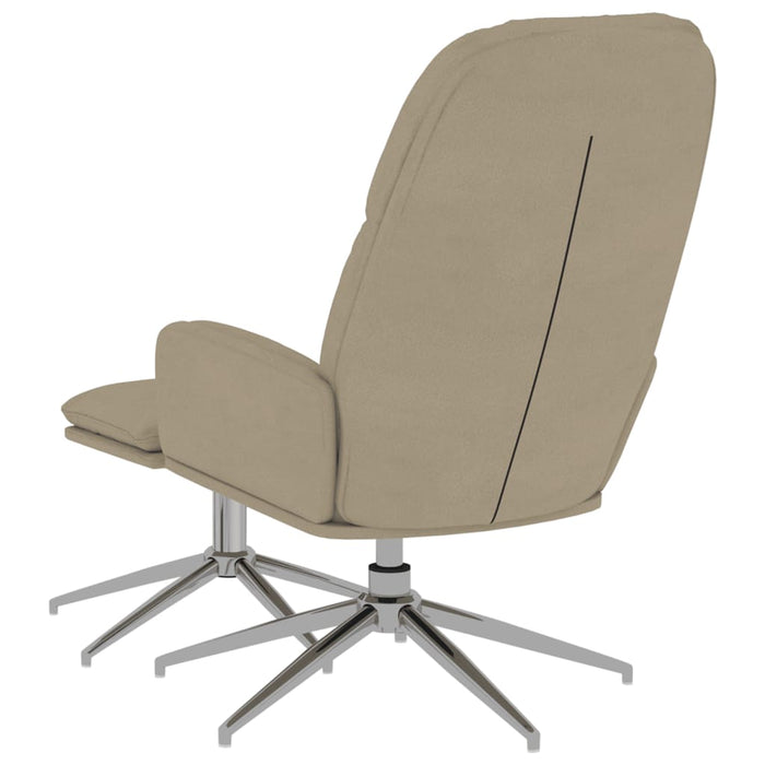 Relaxsessel mit Hocker Hellgrau Wildleder-Optik
