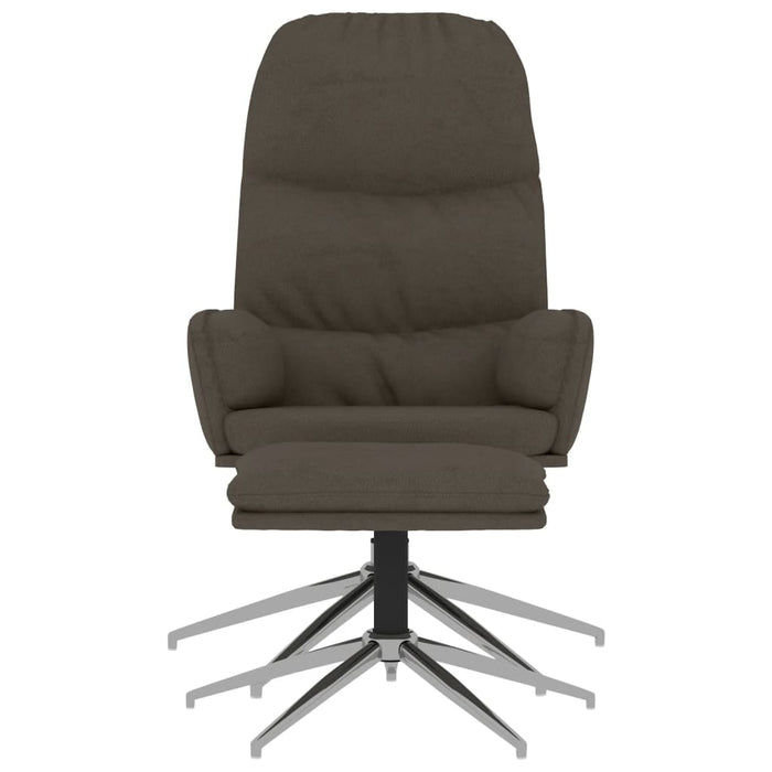Relaxsessel mit Hocker Dunkelgrau Wildleder-Optik