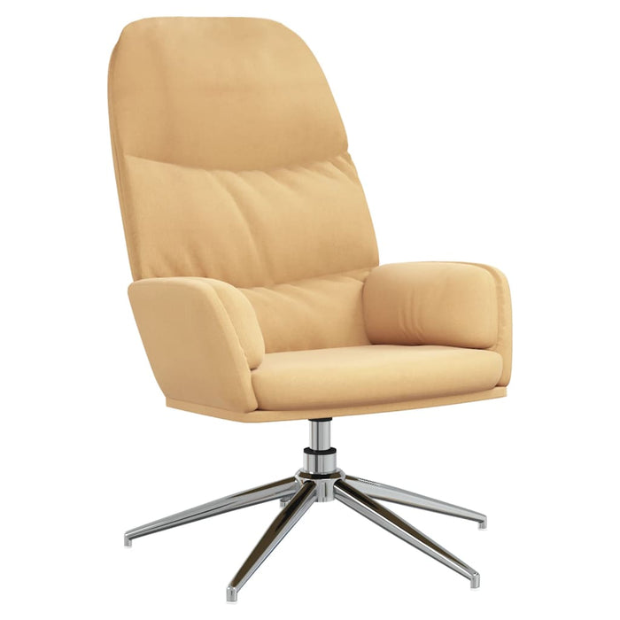 Relaxsessel mit Hocker Cremeweiß Wildleder-Optik