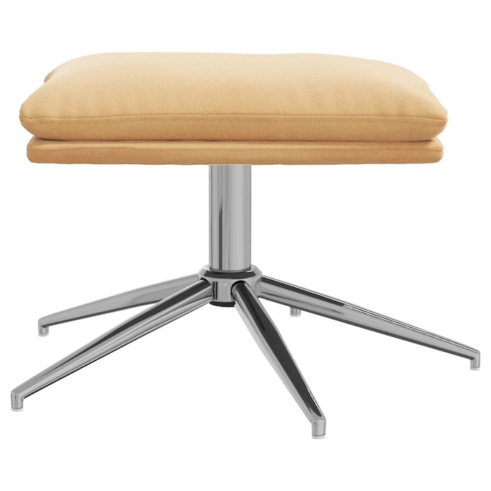 Relaxsessel mit Hocker Cremeweiß Wildleder-Optik