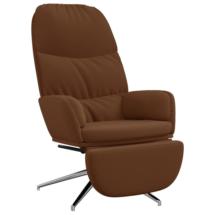 Relaxsessel mit Fußstütze Braun Wildleder-Optik