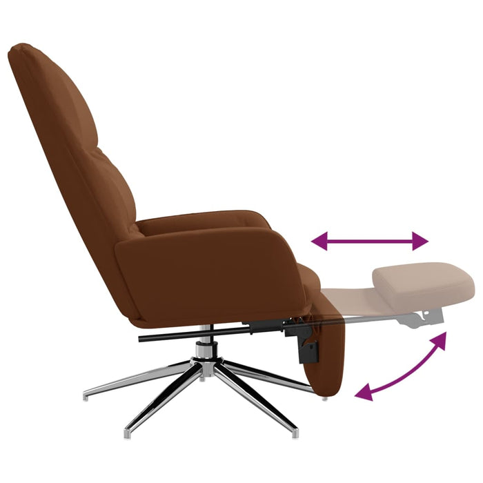 Relaxsessel mit Fußstütze Braun Wildleder-Optik