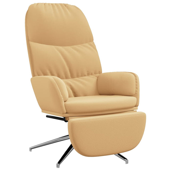 Relaxsessel mit Fußstütze Cremeweiß Wildleder-Optik
