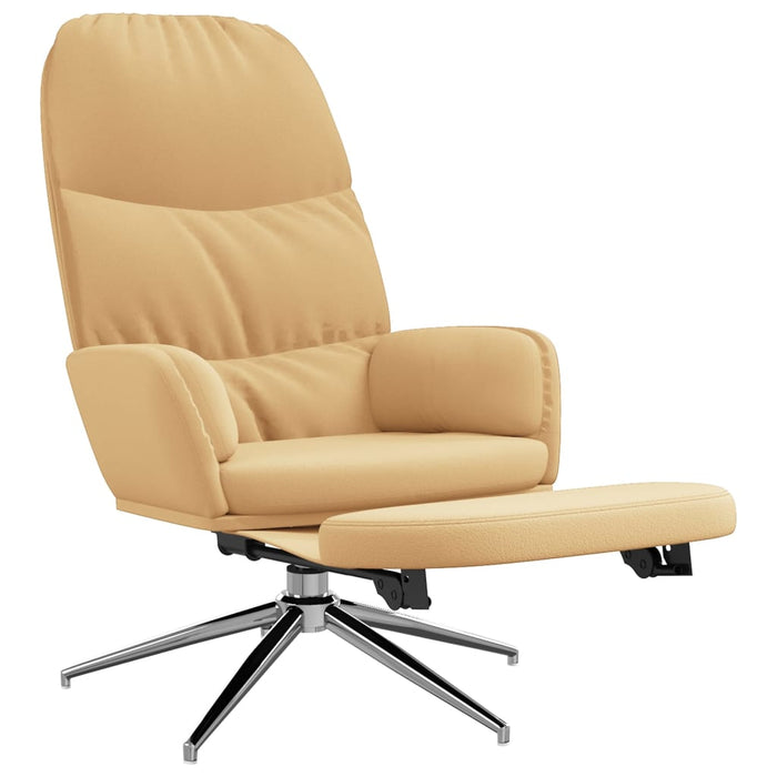 Relaxsessel mit Fußstütze Cremeweiß Wildleder-Optik