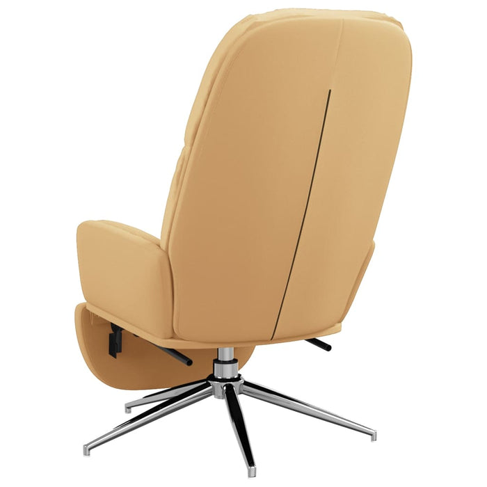 Relaxsessel mit Fußstütze Cremeweiß Wildleder-Optik