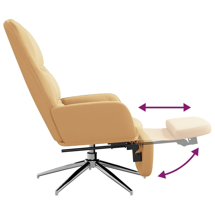 Relaxsessel mit Fußstütze Cremeweiß Wildleder-Optik