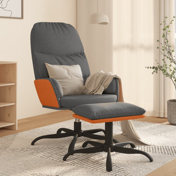 Relaxsessel mit Hocker Hellgrau Stoff