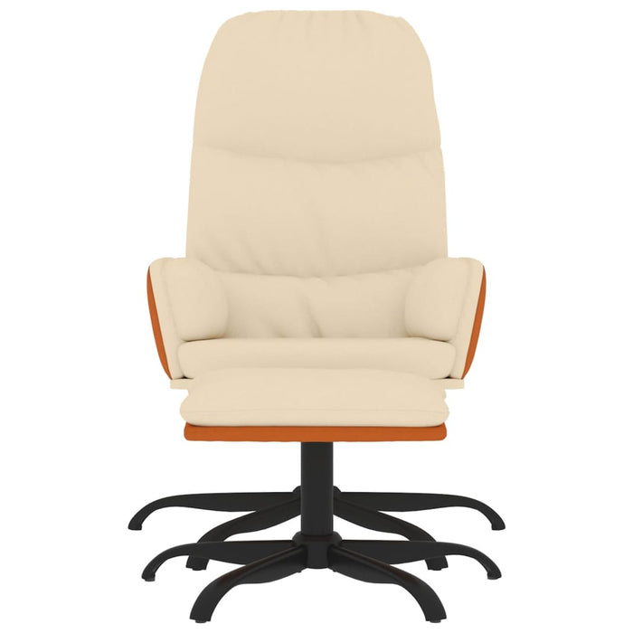 Relaxsessel mit Hocker Creme Stoff