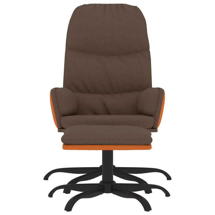 Relaxsessel mit Hocker Braun Stoff