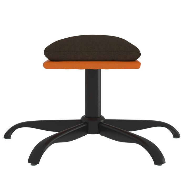 Relaxsessel mit Hocker Braun Stoff