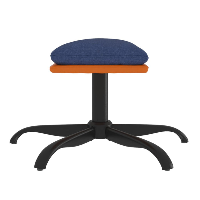 Relaxsessel mit Hocker Blau Stoff