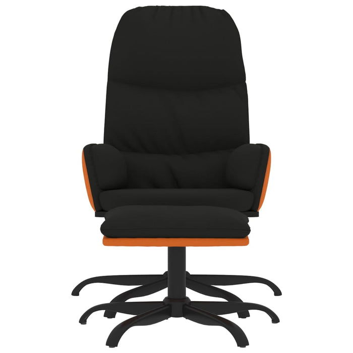 Relaxsessel mit Hocker Schwarz Stoff