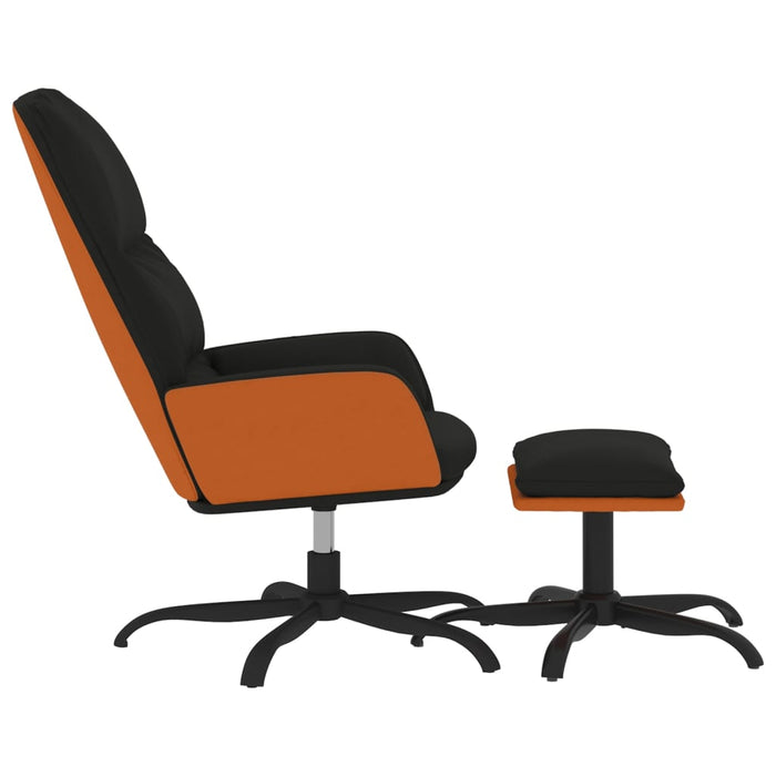 Relaxsessel mit Hocker Schwarz Stoff