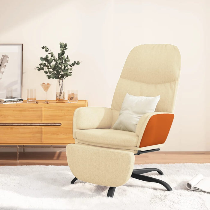 Relaxsessel mit Fußstütze Creme Stoff