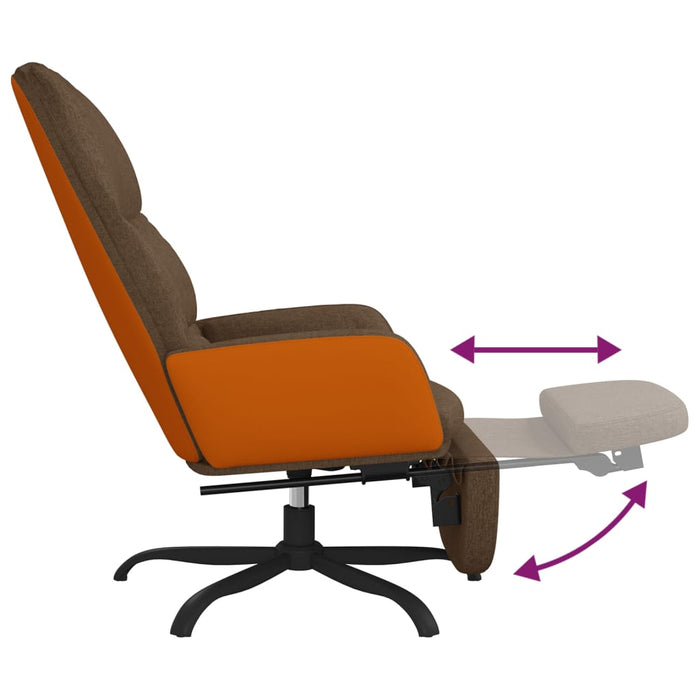 Relaxsessel mit Fußstütze Braun Stoff