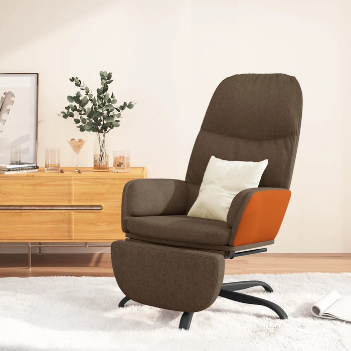 Relaxsessel mit Fußstütze Braun Stoff