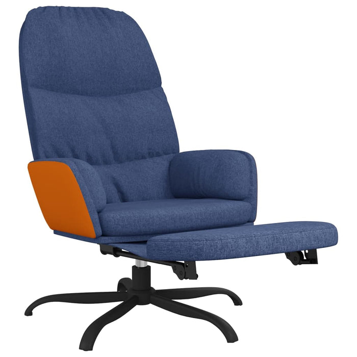 Relaxsessel mit Fußstütze Blau Stoff