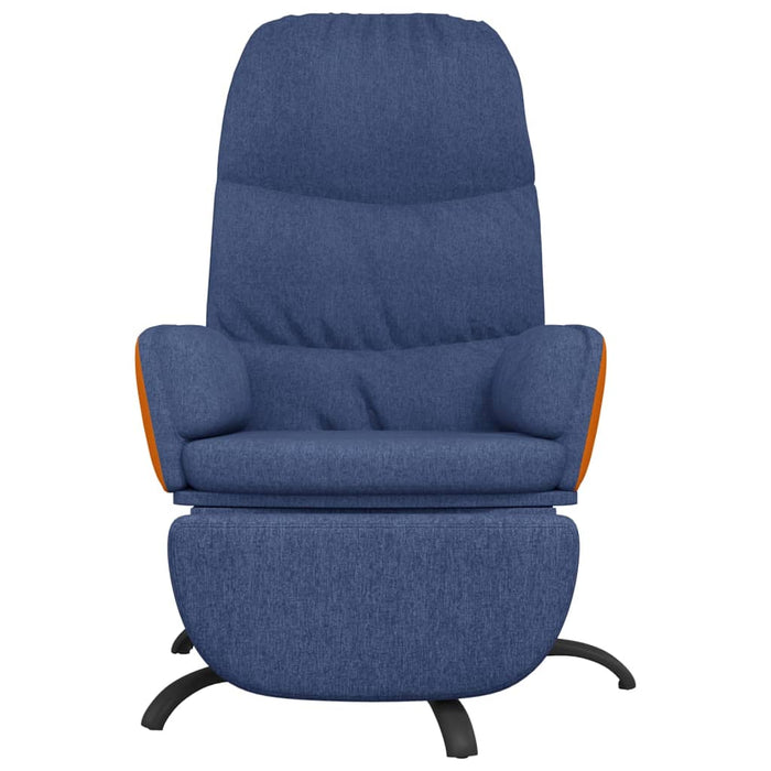 Relaxsessel mit Fußstütze Blau Stoff
