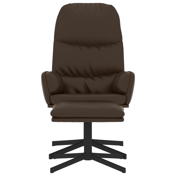 Relaxsessel mit Hocker Braun Kunstleder
