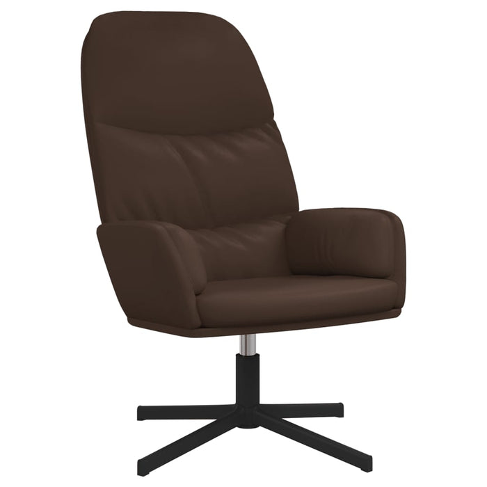 Relaxsessel mit Hocker Braun Kunstleder