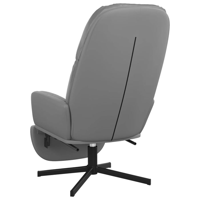Relaxsessel mit Fußstütze Grau Kunstleder
