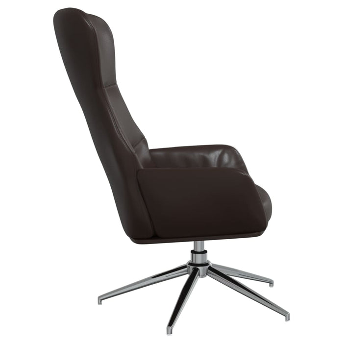 Relaxsessel mit Hocker Glänzend Braun Kunstleder