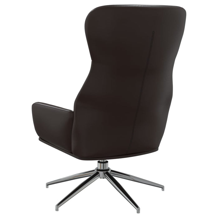 Relaxsessel mit Hocker Glänzend Braun Kunstleder