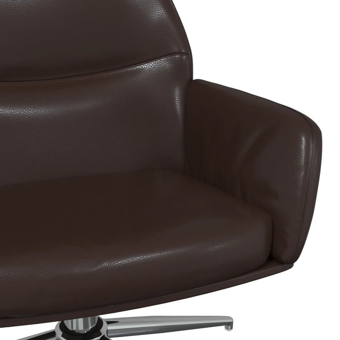 Relaxsessel mit Hocker Glänzend Braun Kunstleder
