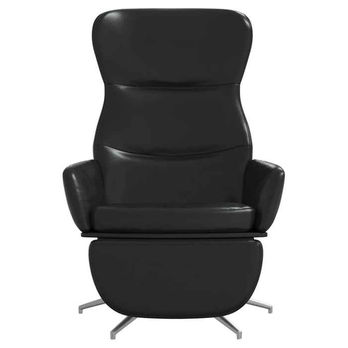 Relaxsessel mit Fußstütze Glänzend Schwarz Kunstleder