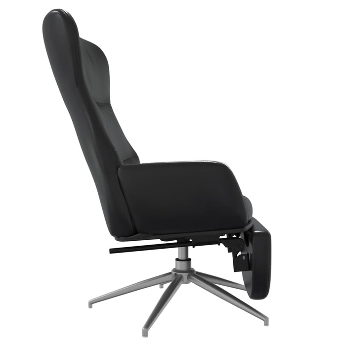 Relaxsessel mit Fußstütze Glänzend Schwarz Kunstleder