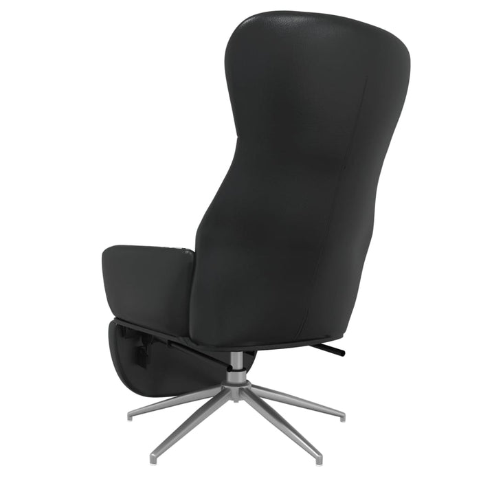 Relaxsessel mit Fußstütze Glänzend Schwarz Kunstleder