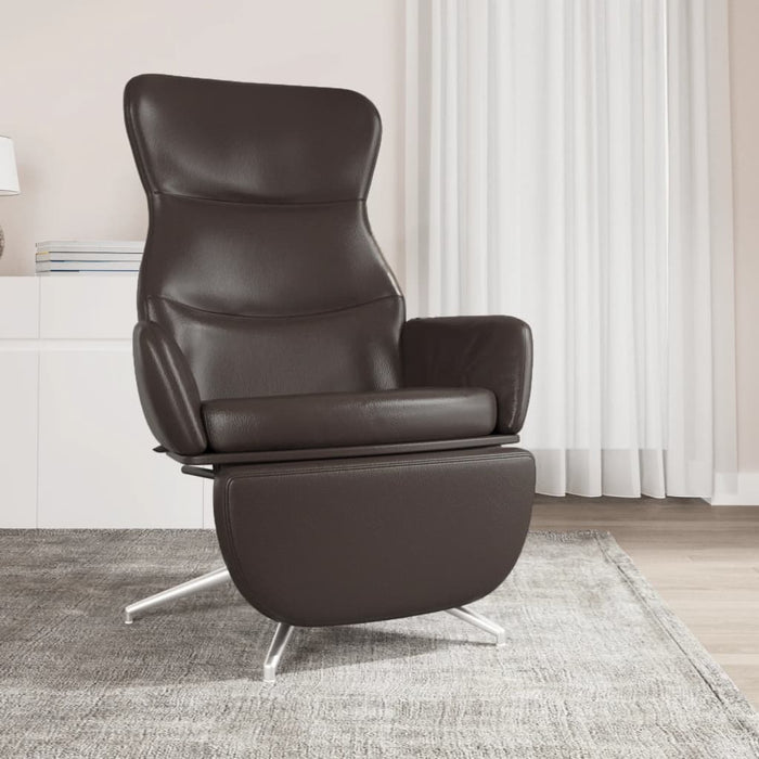 Relaxsessel mit Fußstütze Glänzend Braun Kunstleder